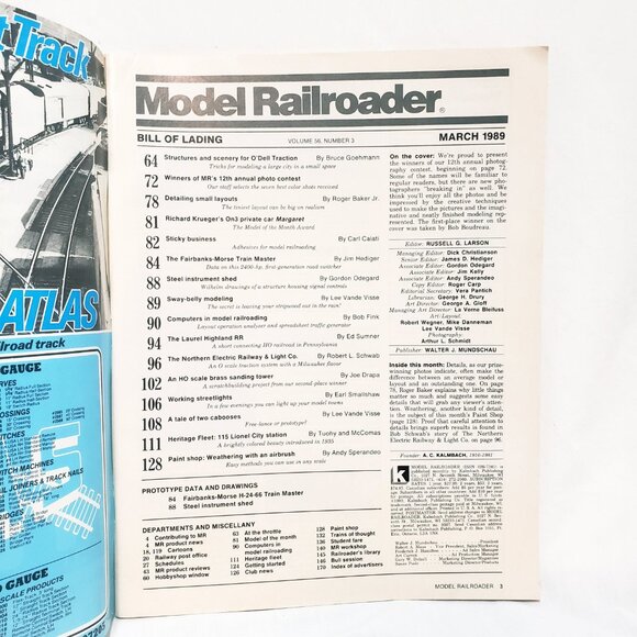 Model Railroader Train Railroading Magazine March 1989 Structures Scenery Layout - Picture 3 of 12